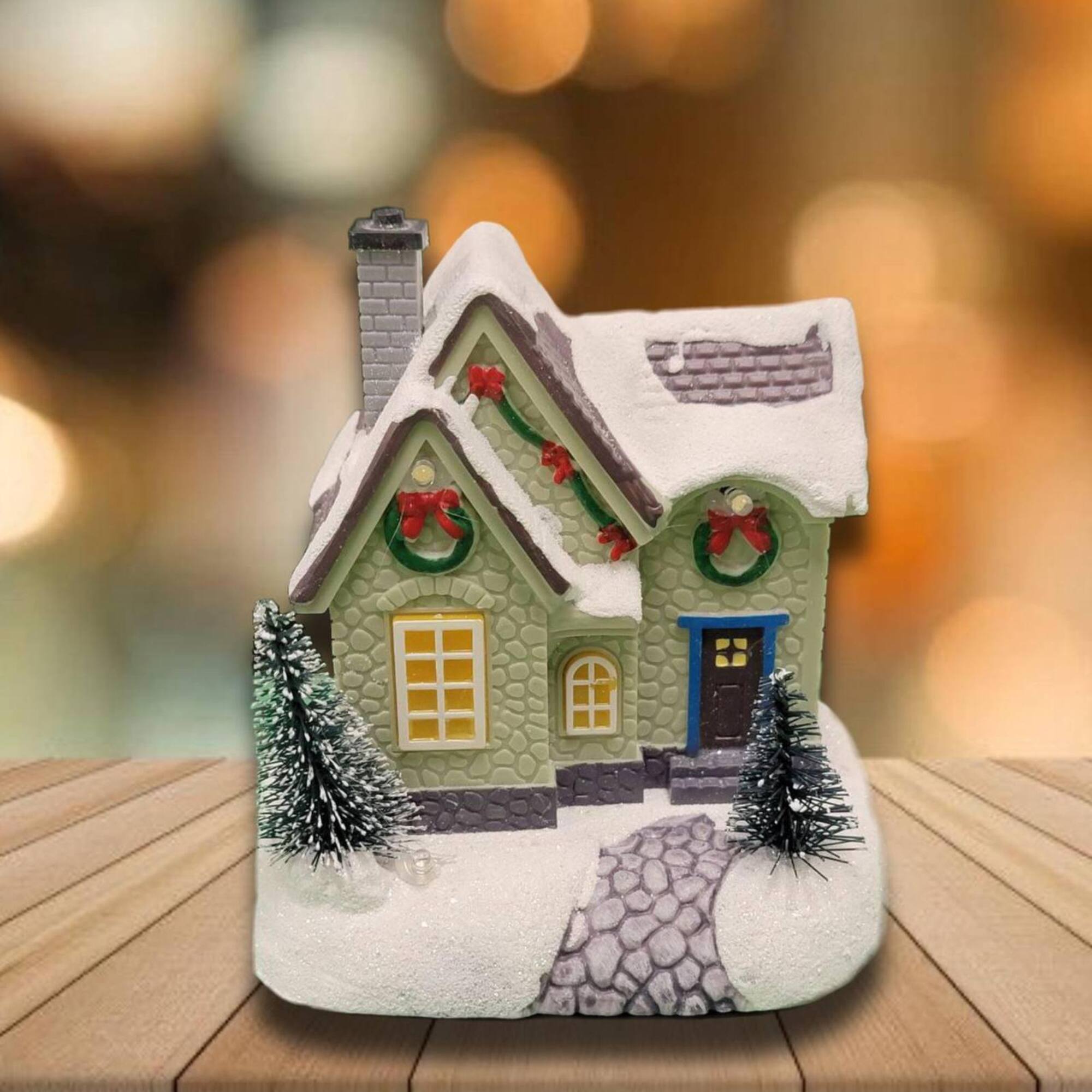 Wizardi Christmas Village House with LED Lights